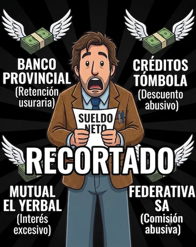 Freno a embargos de sueldo Banco Macro y retenciones de mutual La Chacra en Posadas Misiones