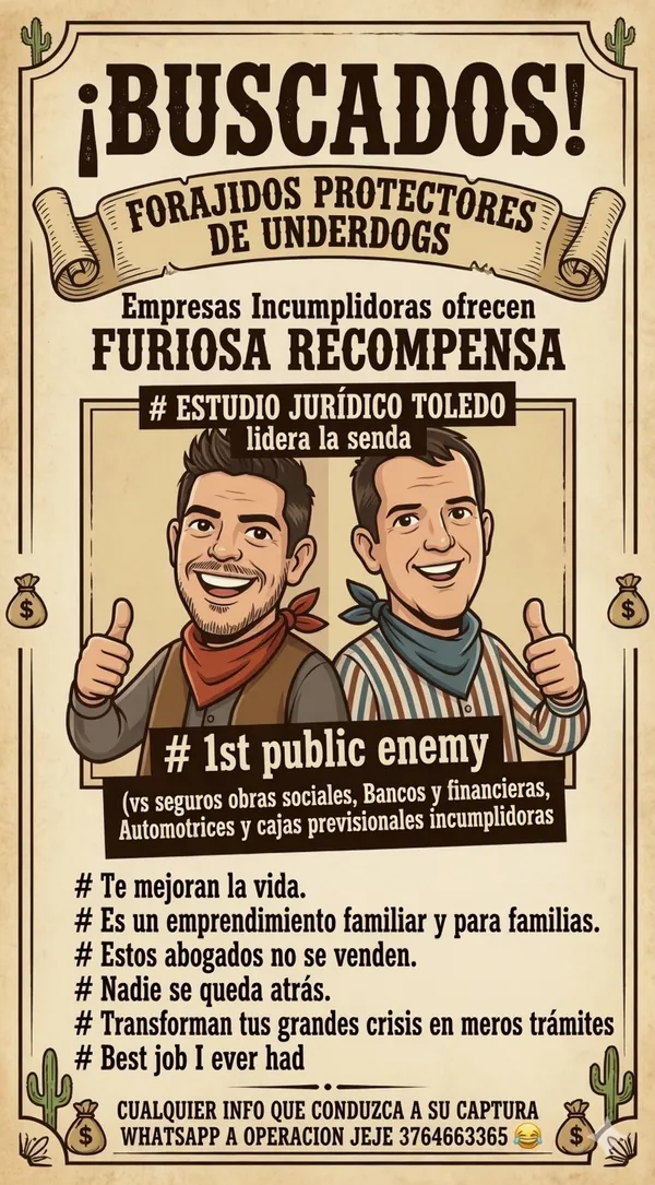 Afiche Buscados Estudio Jurídico Toledo Posadas